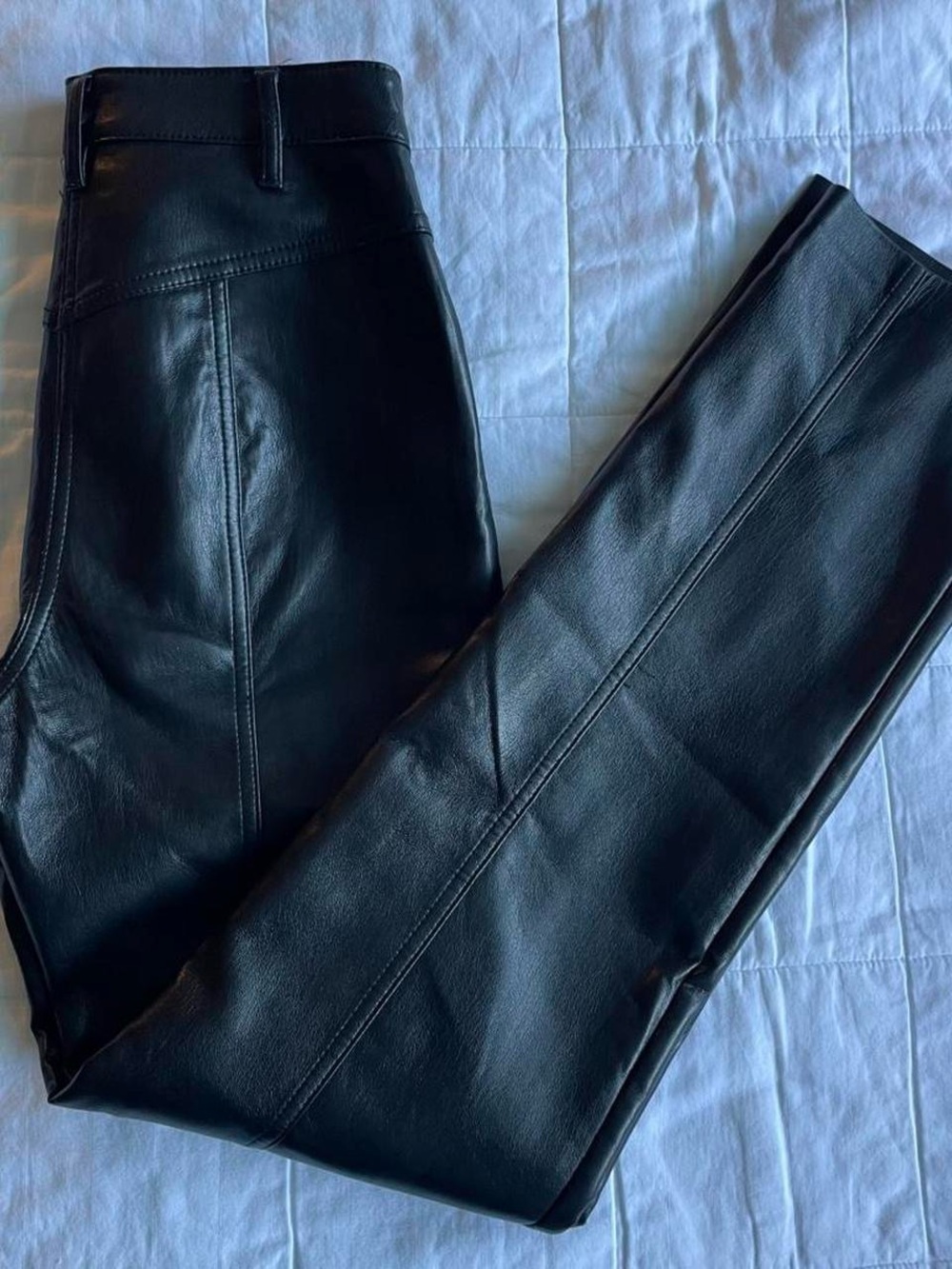 Aritzia Wilfred Black Vegan Leather Cropped Pants - 2